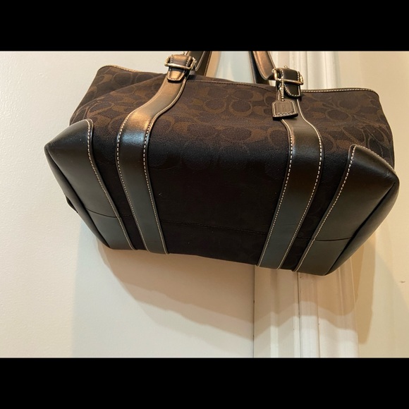 Black Coach Monogram Tote - Picture 3 of 12